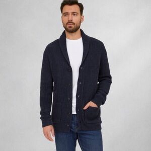 Line of Trade Men’s Shawl Collar Wool Cardigan Sweater Size L
